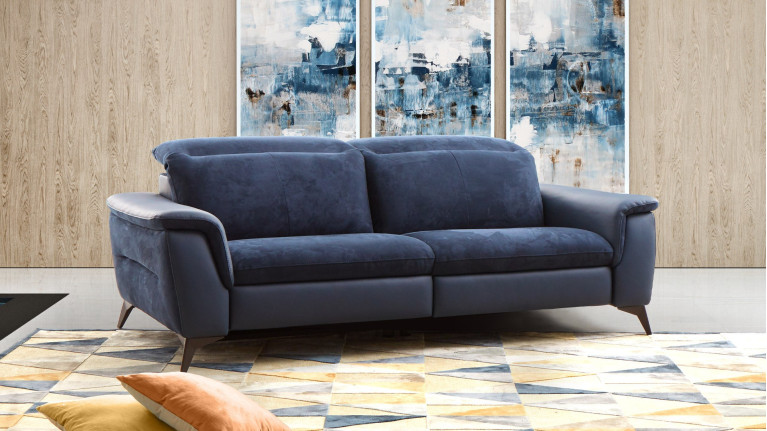 Canapé ASTANA - Ce canapé bi-matière d'une rare élégance vous offre un soutien exceptionnel grâce à une assise haute densité.