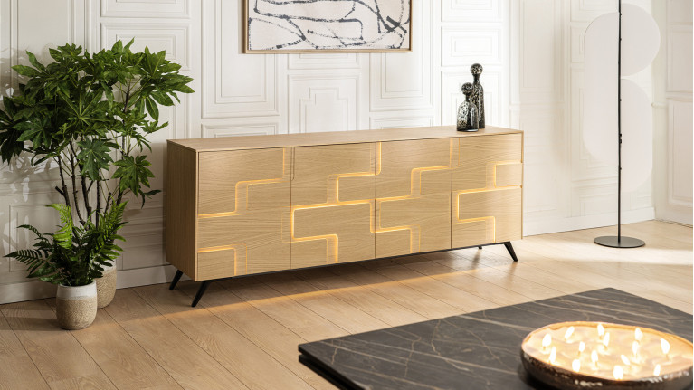 Buffet 4 portes chêne PUZZLE