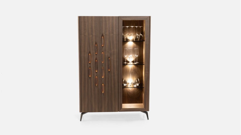 Vitrine 2 portes noyer OROS